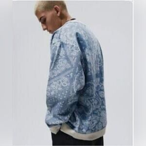 Zara Men's Denim Like Oversized Sweatshirt size Small